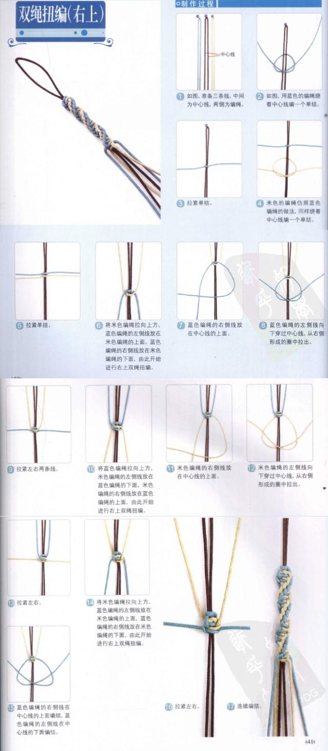 新手入門細繩手鏈編法（史上最全的手繩手鏈基本編法）(25)