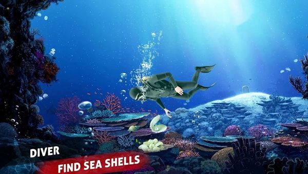 水肺潛水員游泳寶藏(scuba diver treasure hunt)