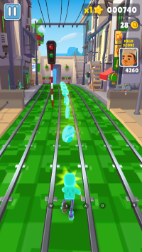 地鐵跑酷綠色金幣版(Subway Surf)